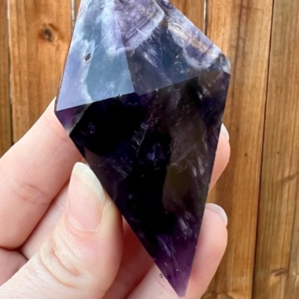 #186 Amethyst Double Terminated Crystal Point - Picture 6 of 9